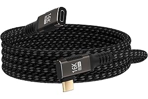 usbc Extension Cable Right Angle Long 2M Compatible with Thunderbolt 5/4/3 Extender 80Gbps Data Transfer,90 Degree USB c Male