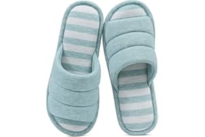 shevalues Open Toe House Slippers for Women Men Soft Cotton Indoor Shoes Memory Foam Slip On bedroom Slippers