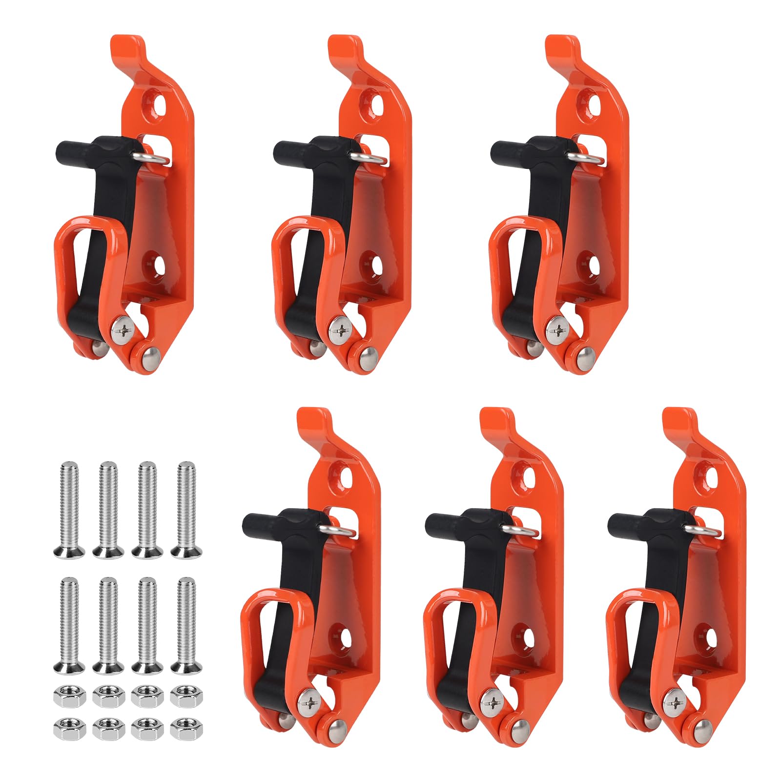 EXLECO 6 x 17-40 mm Adjustable Light Mounting Bracket Metal and Rubber Roof Clamps Universal Bar Tube Clamp Holder Led Bar Kits Excavator Bracket Orange