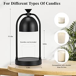 Black Candle Warmer Lamp with Timer,Dimmable Wax