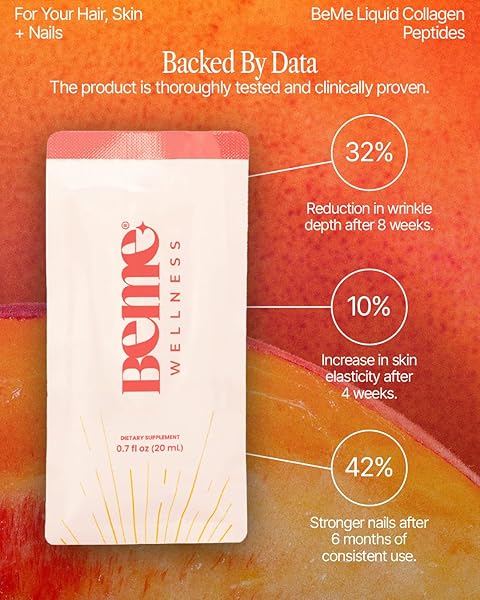 BEME BERADIANT LIQUID COLLAGEN PEPTIDE FOR HAIR, SKIN & NAILS WITH 2X FASTER ABSORPTION – CLINICALLY TESTED – 2500MG VERISOL® HYDROLYZED COLLAGEN SUPPLEMENTS FOR WOMEN WITH BIOTIN, COQ10 & VITAMIN C