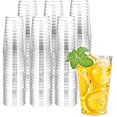 Byvivace 100Counts 12 OZ. Hard Plastic Cups Fancy Disposable Cups for Party, 12 Ounce Clear Elegant Wedding Cups Disposable Wine Glasses for Parties