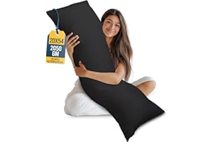 Utopia Bedding Oreiller complet pour adultes (noir, 50,8 x 137,2 cm), long oreiller pour dormir, grand coussin pour dormeurs 