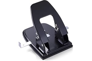 Smowfes Professional Two Hole Punch and Hole Puncher for Paper | 30 Sheets Capacity, Black (90079)