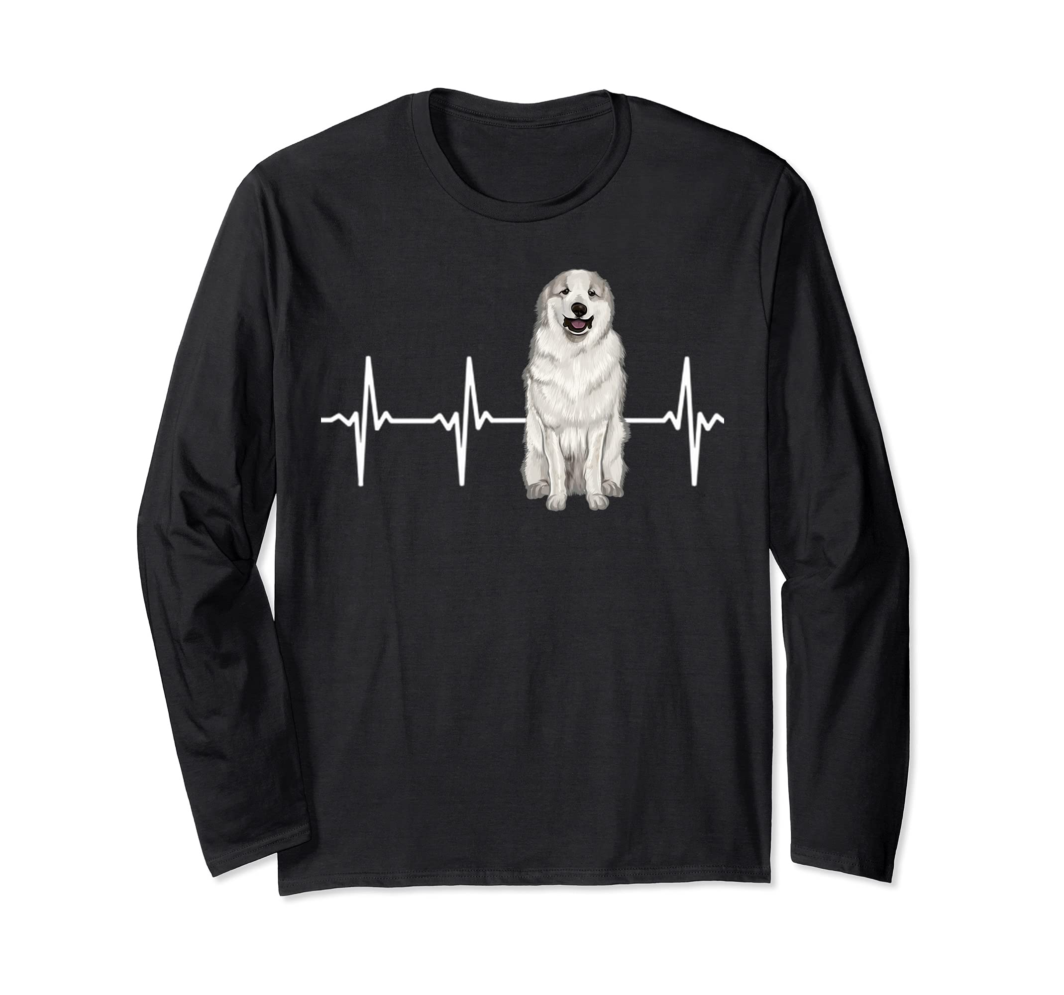 Great Pyrenee Heartbeat Dog Lover Long Sleeve T-Shirt