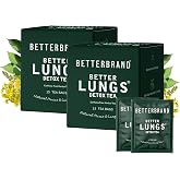 Betterbrand Mullein Tea Bags, Lung Detox w. Thyme &amp; Elderberry, 2pk | Caffeine-Free Herbal Calming Mullein Tea, Thyme, Elderberry, Ginseng &amp; Ginger, Lung &amp; Wellness Support &amp; Respiratory Health