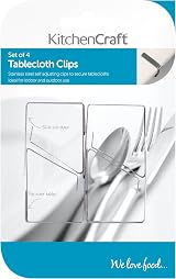 KitchenCraft Stainless Steel Tablecloth Clips Set of 4 5 x 4 cm view 2