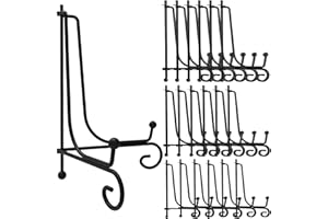 AojSup 18 Pcs Iron Display Stand, 4, 6, 8 Inch Plate Picture Photo Stand for Display, Black Foldable Easel Holder for Photo Frame, Artwork, Collection, Decorative Plate, Book, Office