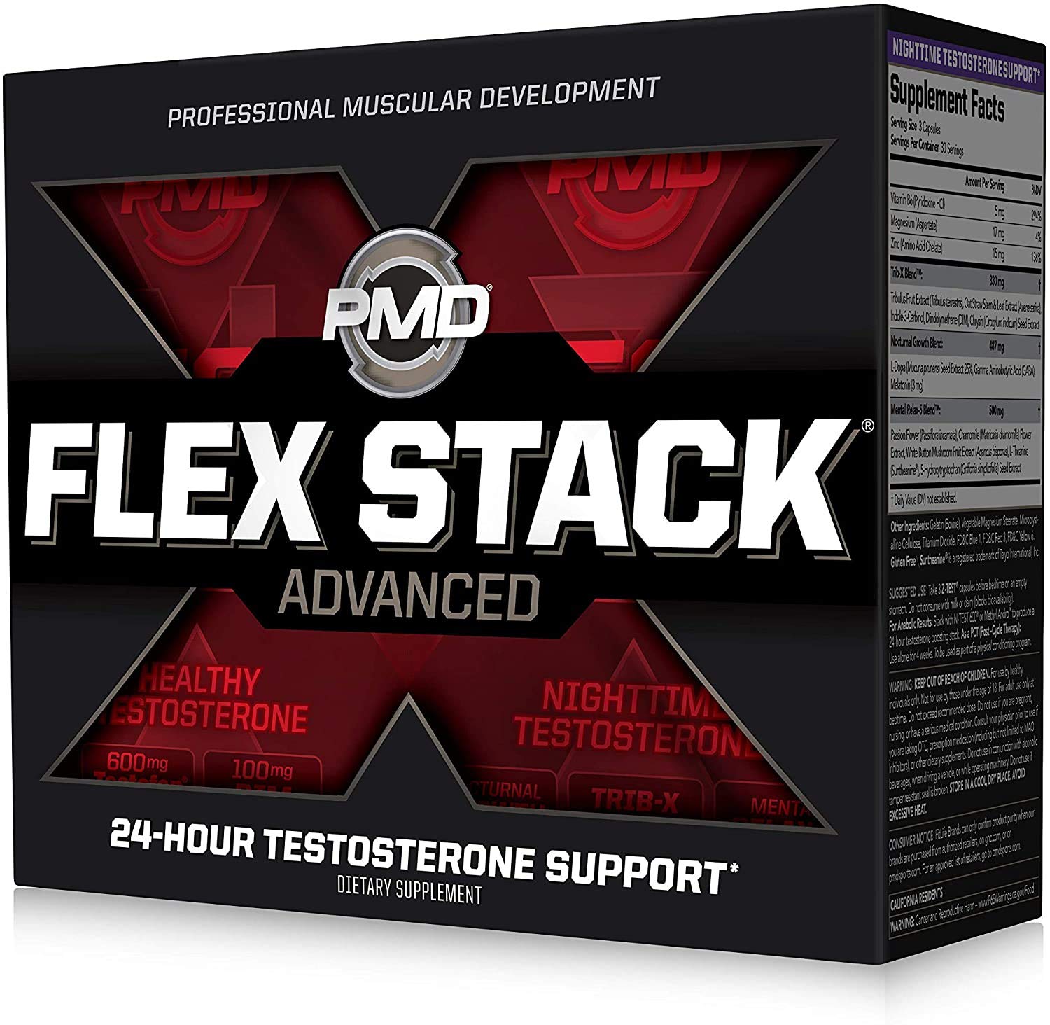 Pmd Sports Flex Stack Advanced 24 Hour Testosterone Stack For Lean Muscle Growth Strength Recovery Libido And Restful Sleep N Test 600 Advanced 90 Liquid T Gels Z Test 90 Capsules Buy Online