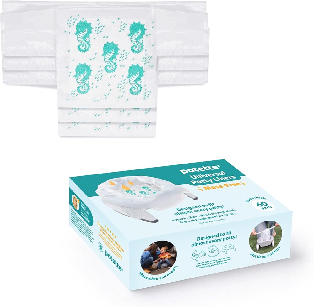 Potette Plus Disposable Liners Pack of 60 Biodegradable Absorbent Potty Bags