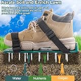 URAQT Lawn Aerator Shoes 26 Nail Spikes Adjustable Straps One Size Fits All view 3