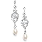 Mariell Bridal Wedding Freshwater Pearl Drop Earrings for Brides, Bridesmaid, Prom, Mother of the Bride