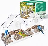 WLLKOO Window Bird Feeder 2 Pack Acrylic with 4 Rods Drain Holes 5.9 x 2.4 x view 2
