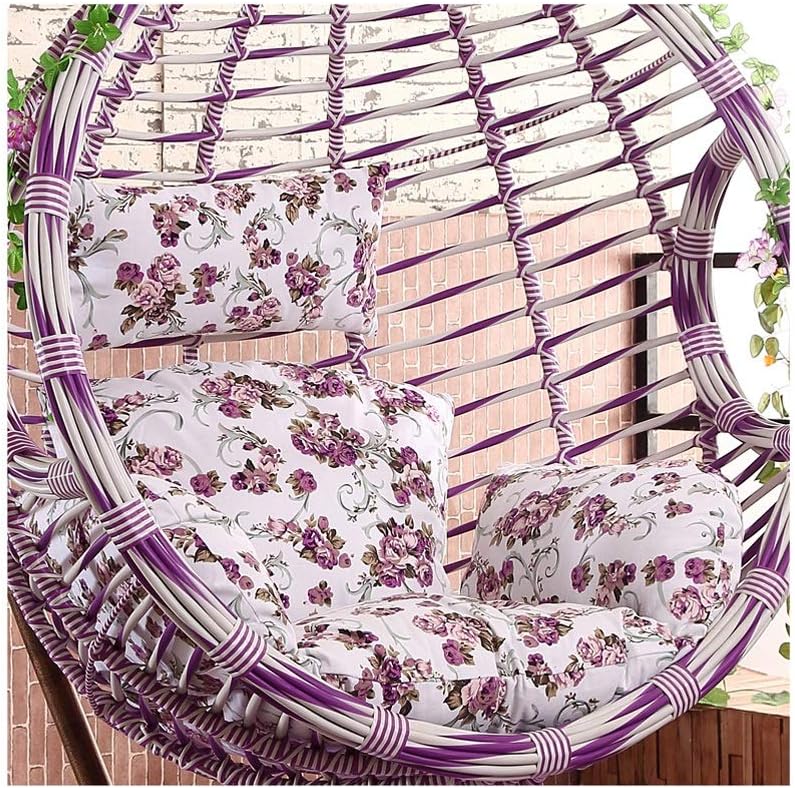 Thick Padded Bed Recliner Relaxer Chair Seat Cove Swing Basket Cushion，furniture Outdoor Patio Wicker Hanging Basket Swing Chair Tear Drop Egg Chair With Cushion And Stand,red