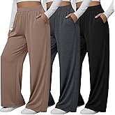 Neer 3 Pack Women's Plus Size Pants Wide Leg Yoga Pants Casual Baggy Sweatpants Drawstring Loose Workout Joggers