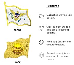 U.S. Virgin Islands Flag Lapel Pin - Enamel Metal