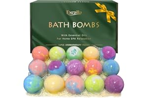 EXCALLA Bath Bombs for Women Gift Set, 15 Pcs Handmade Bubble Bathbombs, Shea & Coco Butter Dry Skin Moisturize, SPA Relaxing Gifts for Women & Men, Her, Girls, Wife, Birthday