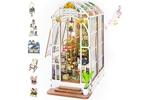 SMILESSKIDDO DIY Book Nook Kit, DIY Miniature House Kit with LED Lights, 3D Wooden Puzzle for Adults to Bulid, Mini House with Bookshelf Insert Decor Bookend Diorama Dollhouse Kit Crafts for Adults