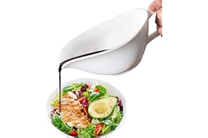 HPYNPES Large 17 Oz Porcelain Gravy Boat with Large Pour and Fewer Drips For Gravy, Warming Sauces, Salad Dressings, Milk, More