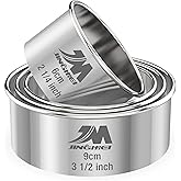 M JNGMEI 4 Pieces Stainless Steel Cookie Cutter Set Biscuit Cutter 2.25inch, 2.75inch, 3.25inch,3.5inch Biscuit Plain Edge Ro