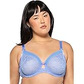 Curvy Couture Womens No Show Lace Unlined Underwire Bra