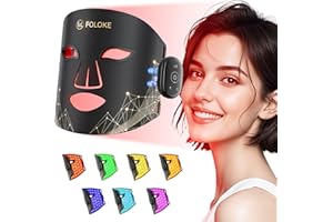 FOLOKE LED Light Therapy Mask Skin Care Mask,LED Red LED Red 630±5nm & NIR 830nm Wavelength for Home Use