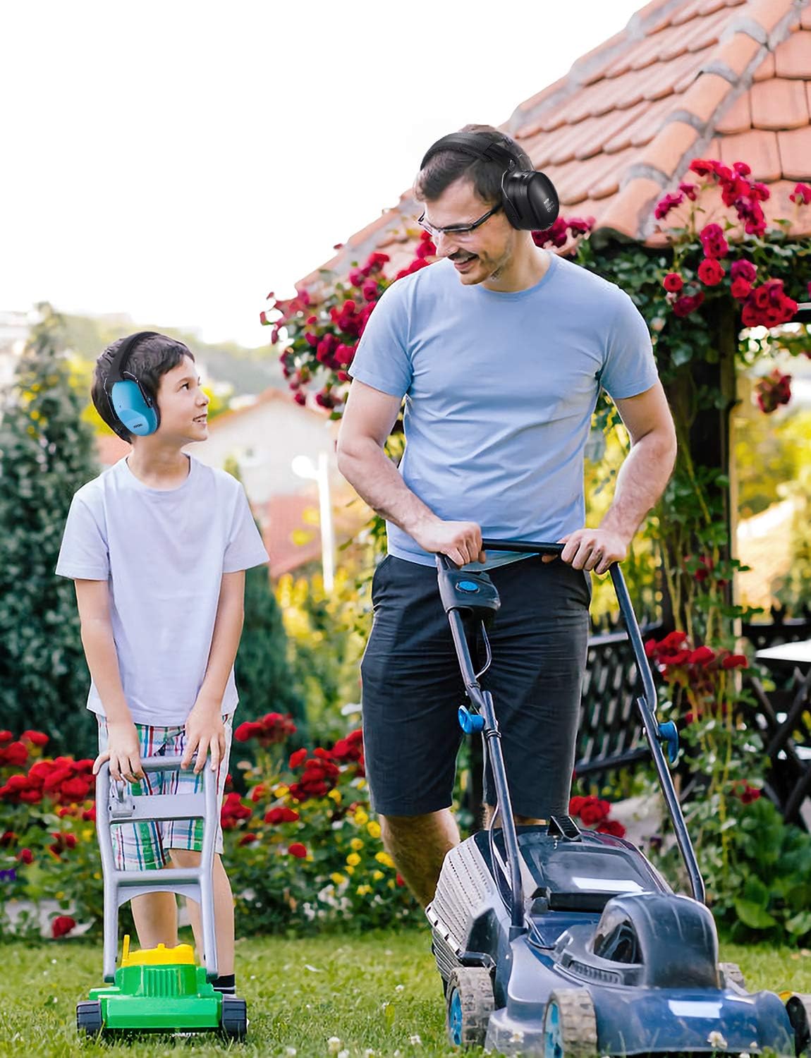 Mpow Ear Protection 2 Packs, NRR 28dB Professional Ear Defenders with a Carrying Bag, Foldable Noise Reduction Safety Ear Muffs for Hearing Protection, Shooting, Mowing, Construction, Woodworking - - 