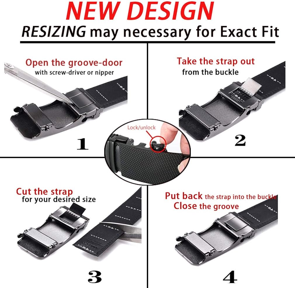 Men's Belt, Bulliant Slide Ratchet Belt For Men Dress Pant Shirt Genuine Leather, Trim To Fit at  Men’s Clothing store