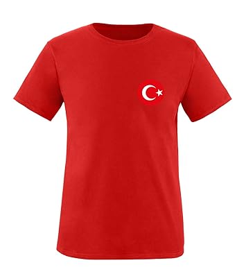 Luckja EM 2016 Trikot Türkei Fanshirt EM02 Herren Rundhals T-Shirt