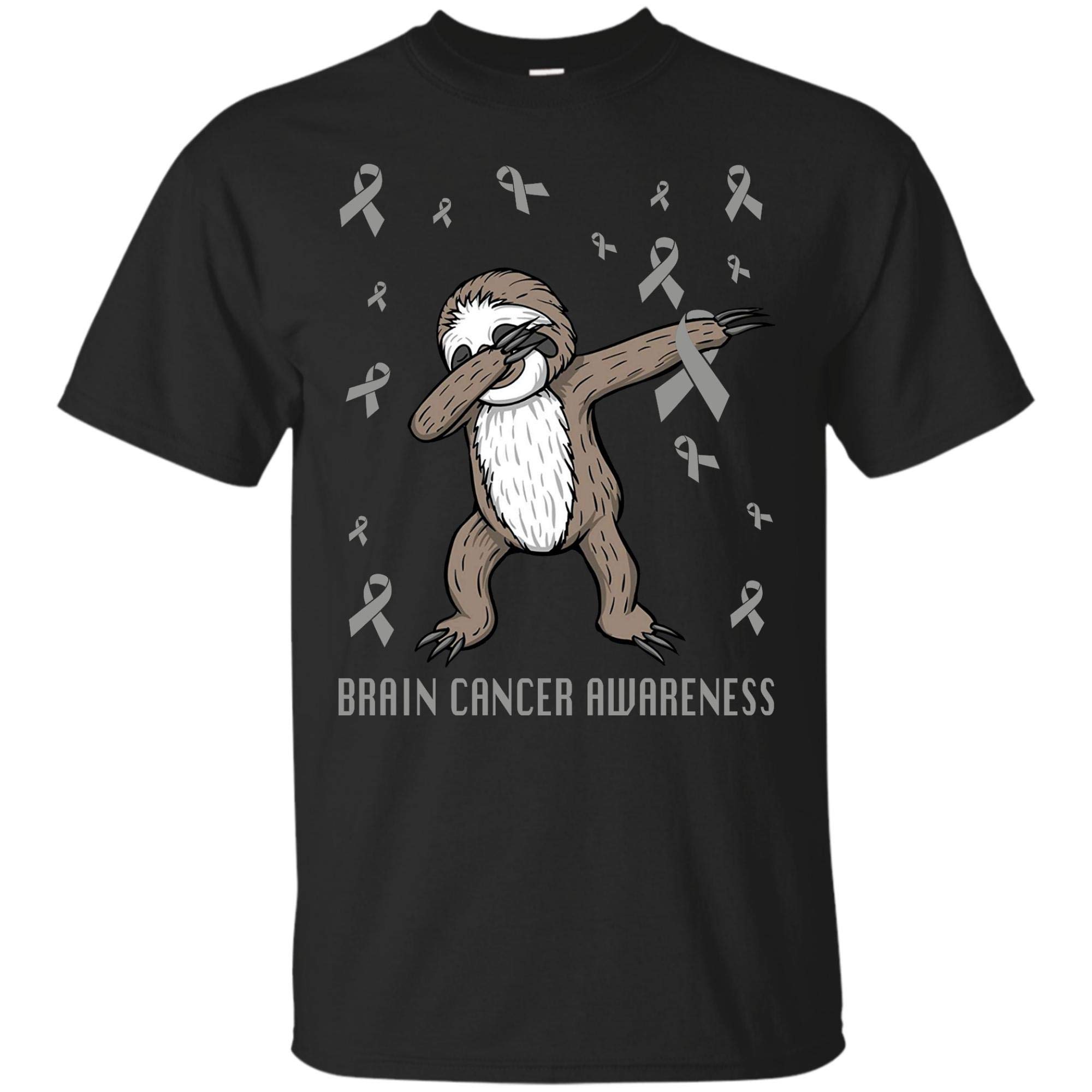 Brain Cancer Awareness Sloth Dabbing T Shirts Survivor Gifts Tees