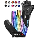 BEACE Gloves for Cycling Bike Biking Half Finger Road Bicycle for Men and Women-5MM Breathable Anti-Slip Shock-Absorbing Pad Gym Motorcycle Light Weight Mountain Bike Gloves