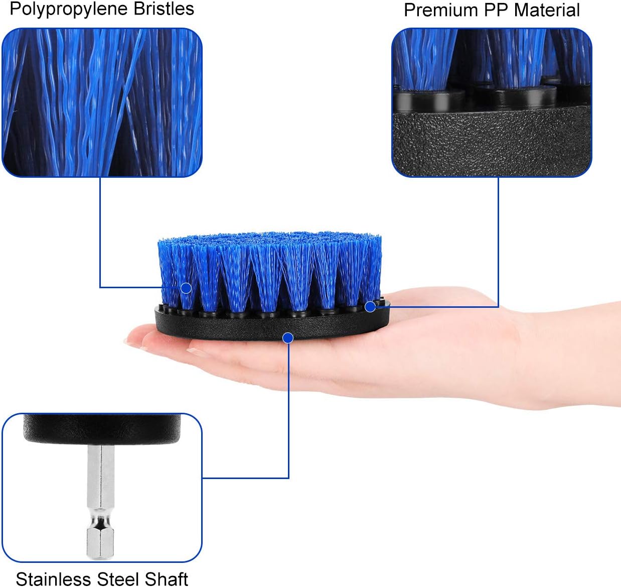 Aiglam Drill Brush, Drill Brush Attachment for Cleaning Car Carpet