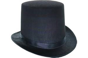 GiftExpress 6" Tall Black Magician Felt Top Hat for Adults, Butler Costume Top Hat, Ringmaster Hat, Steampunk Hat, Dress Up Party Hat