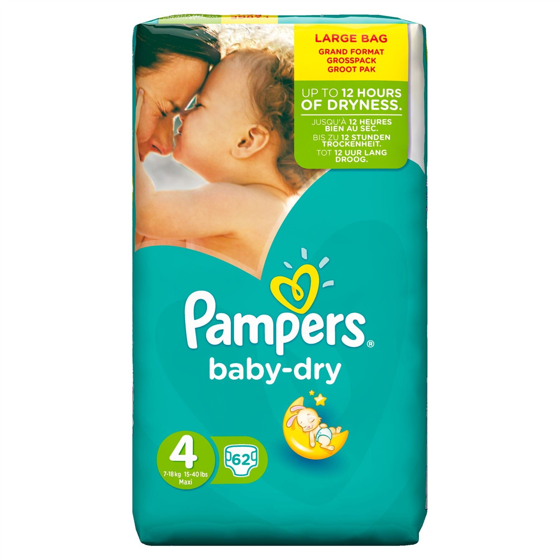 Pampers Baby-Dry Size 4, 9-14kg, 44 Nappies