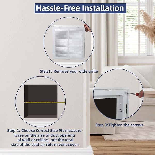 RETURN AIR GRILLE VENT COVER GRILL FOR WALL AND CEILING,AIR RETURN VENT COVER FITS DUCT OPENING 20″W X 25″H, HVAC A/C COLD AIR INTAKE GRILLE