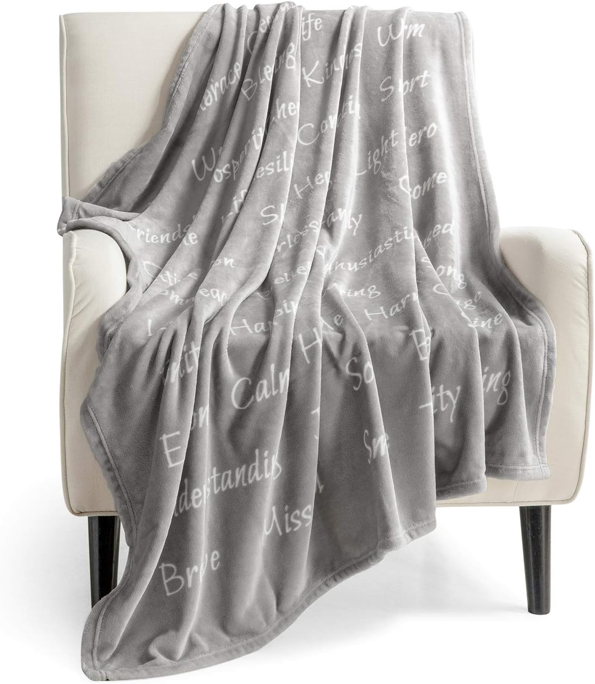 Bedsure Healing Thoughts Blanket - Super Soft Hope Prayer Warm Hug Throw Blanket Sympathy Thoughtful Comfort Get Well Recovery Gifts for Women Men Breast Cancer Patient (Grey): Home & Kitchen