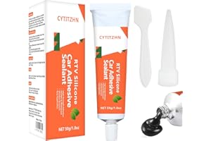 CYTITZHN RTV Silicone Sealant Adhesive, 100% Waterproof Silicone Caulk, Strong Adhesion, Shrink & Crack Resistant, All-Purpose Caulk for Car, Kitchen, Bathroom, Window & Door Sealing – 3.4 Fl. Oz (Black)