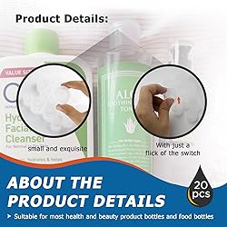 20-Pack with 5 Sizes Reusable, Leak-Proof Caps Flip