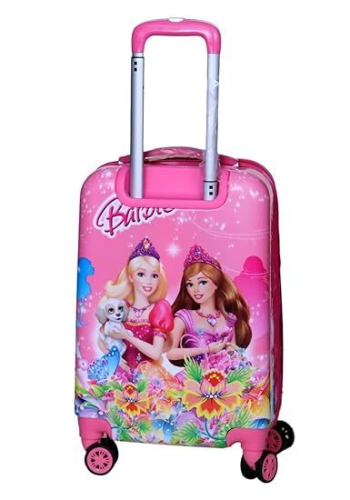 Tramp & Badger Polycarbonate Rotating Wheels Barbie Printed Non-Breakable and Light Weight Kids Trolley Bag(Multicolour)