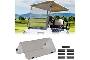 KEMIMOTO Golf Cart Windshield Compatible with Club Car DS (1982-2000), Foldable Replacement Windshield with Anti-UV and Impact Resistant Acrylic