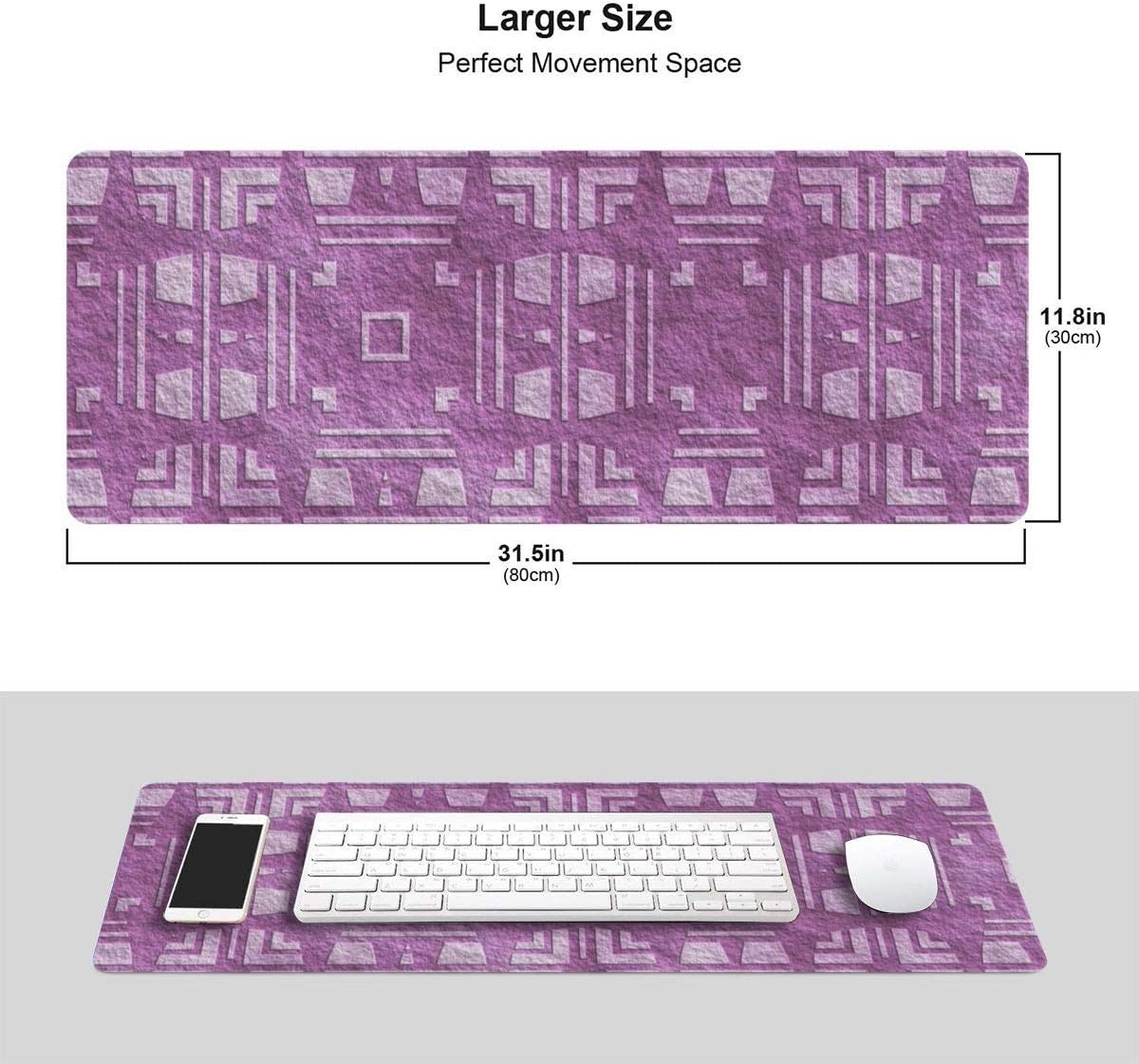 Amazon マウスパッド 大型 ゲーミングマウスパッド 形 浅い紫 ビンテージ 神秘 背景かわいい 防水性 耐久性 滑り止め 低反発キーボードパッド 多機能 超大判 30 80cm おしゃれ Norain マウスパッド 通販