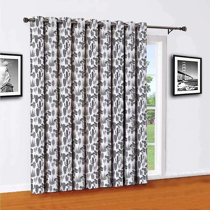Cortinas para puerta corredera con diseño de cactus, una colección de