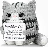 Positive Cat Positive Crochet Animals Emotional Support Crochet - Valentines Day Gift for Woman Daughter Friends Inspiration Gift for Coworker Birthday Graduation Positive Potato