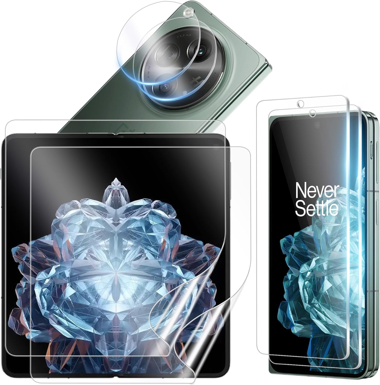 Photo 1 of [2+2+2 Pack] for OnePlus Open Screen Protector, Camera Lens Protector, Ultra Clear, Fingerprint Compatible, Anti-Scratch, Case Friendly