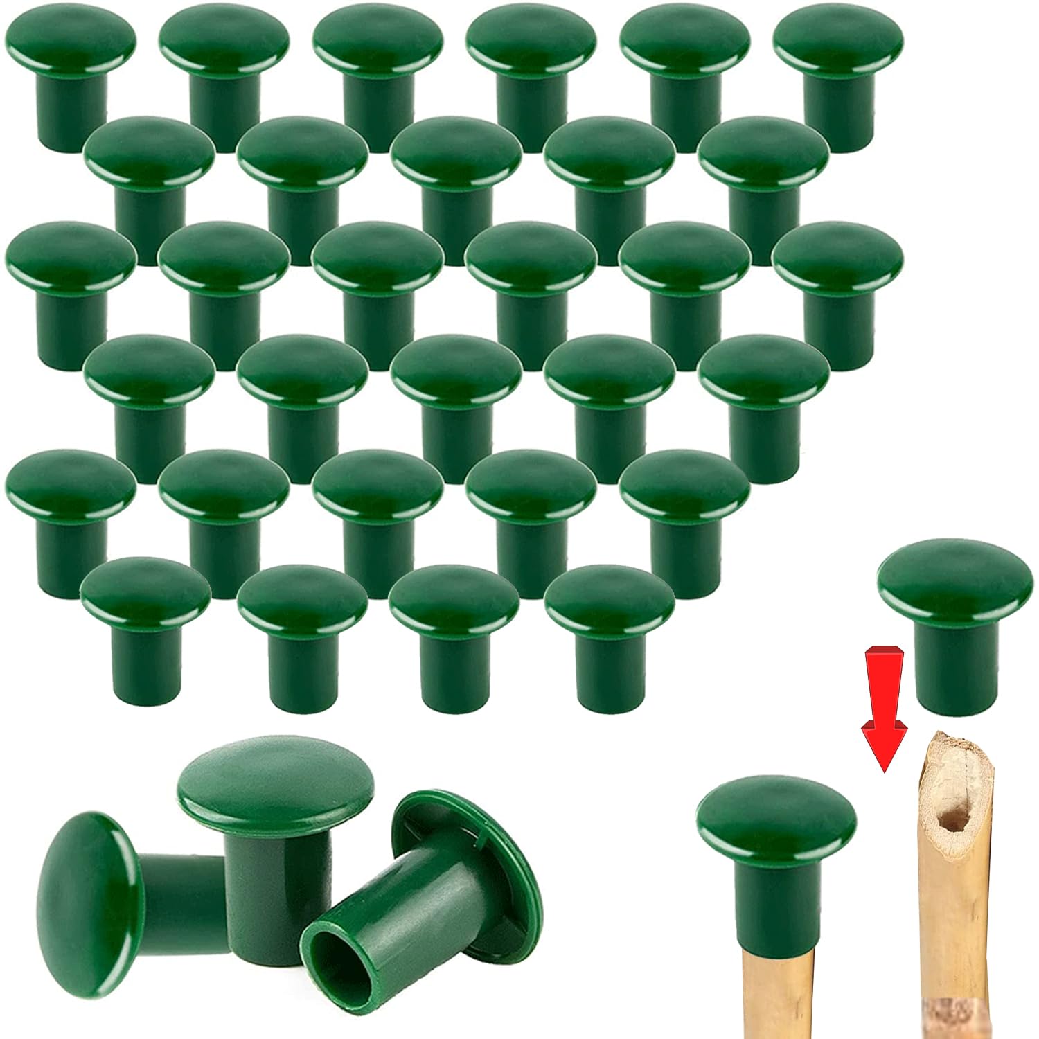 Garden Cane Safety Toppers,Ompinda 36 Pcs Mushroom Melon Vine Support Sticks Rubber Caps Fence Spikes safety Toppers for Fram,Courtyard