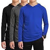 LessonZoo 3 Pack Boys Hoodies Kids Long Sleeve Athletic Workout Cotton Blend Sweatshirts Casual Pullover Shirts(ages 6-18)