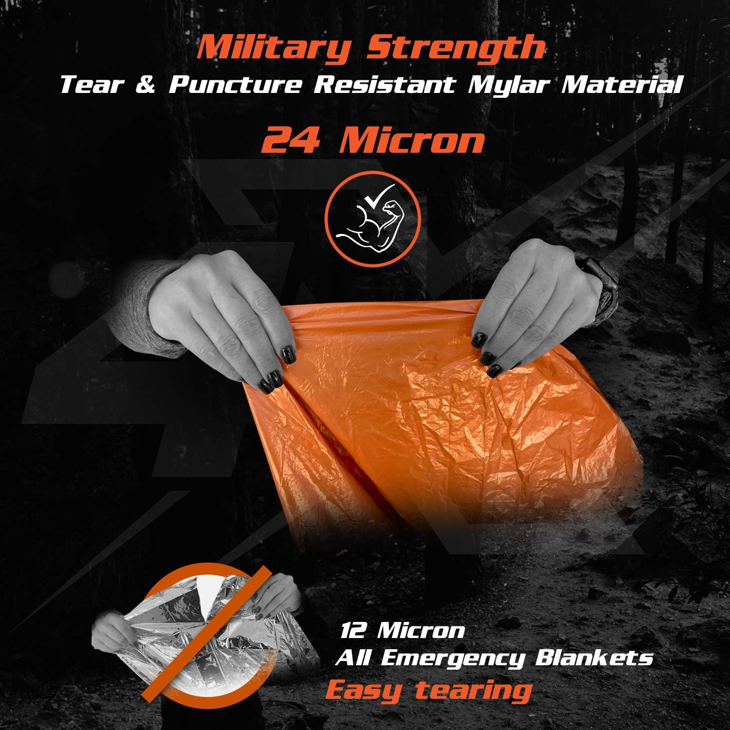 Emergency Blanket Poncho - Keeps You and Your Gear Dry and Warm | Survival Gear and Equipment for Outdoor Activity | Camping and Hiking Gear | Thermal Mylar Space Rain Ponchos | 4 Pack (Orange): Home & Kitchen