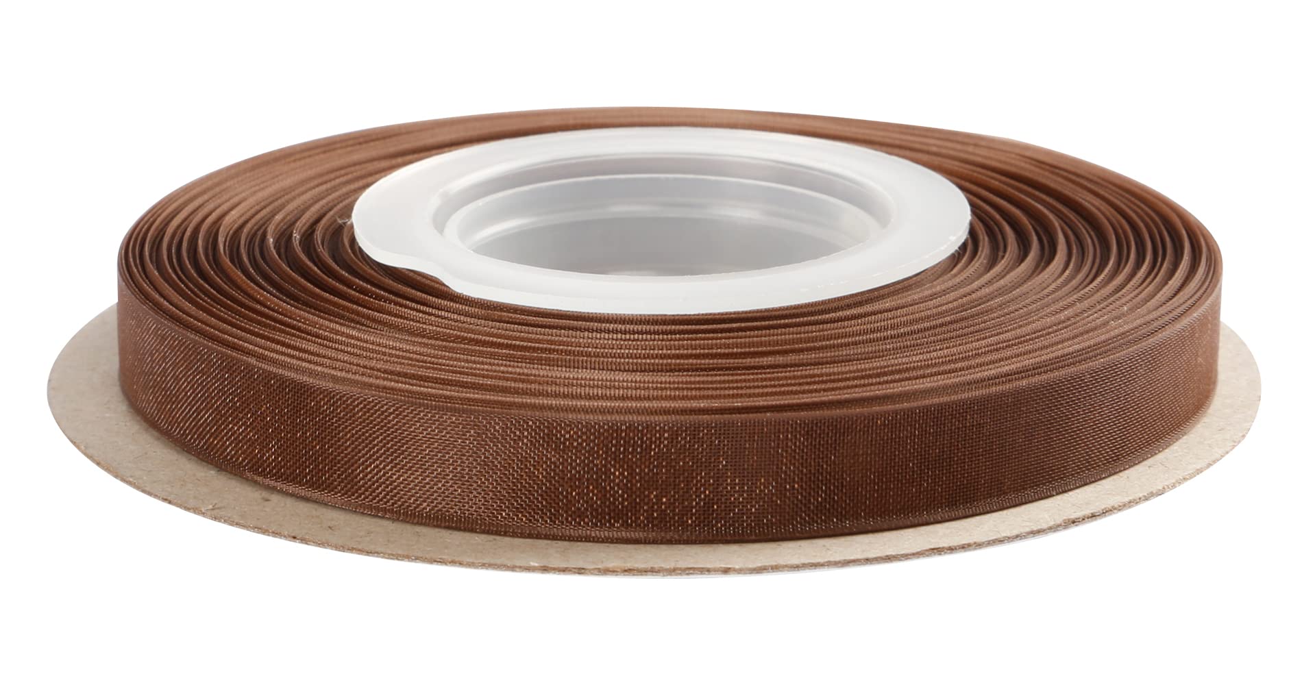 Joycrosso 9mm Brown Shimmer Sheer Organza Ribbon Sheer Chiffon Ribbon 45 Meters-Roll Multiple Colors Available for Gift Wrapping Wedding Events Christmas Décor