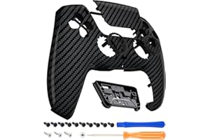 eXtremeRate Luna Redesigned Graphite Carbon Fiber Front Shell Touchpad Compatible with ps5 Controller BDM-010 020 030 040 050