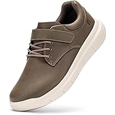 FitVille Diabetic Shoes for Men Wide Width, Leather Oxford Dress Shoes Extra Wide Walking Shoes Hook and Loop Orthopedic Sneakers for Edema and Swollen Feet